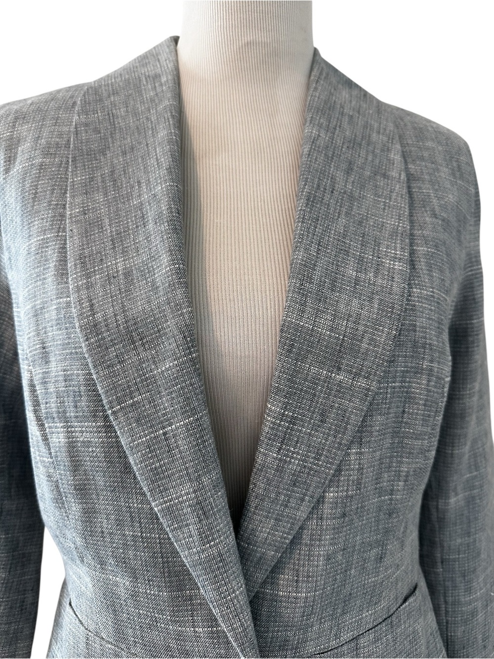 Blue Gray Cabi Beachwalk Textured One-Button Women's Blazer in size 6 - Picture 3 of 15